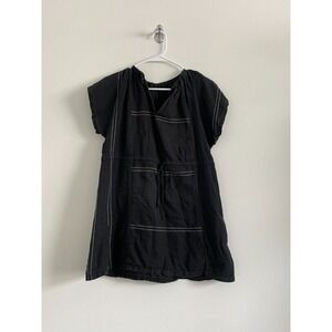 Ace & Jig Dress Cover Up Women XS Black Beach Resort Lightweight Mini Cotton